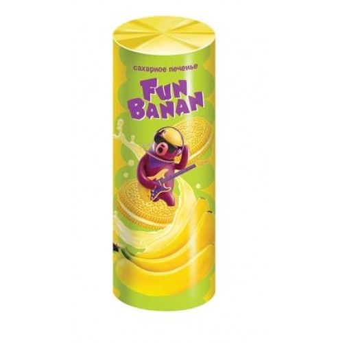 Печенье-сэндвич «Fun Banan» сахарное, с банановым вкусом, 220 гр. KDV